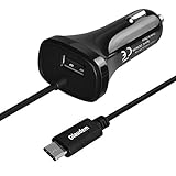Type C Car Charger, Olaudem Dual Rapid USB C Type Car Charger Fast Charge with USB-A Port & 4ft 5V 3A USB-C Adapter Charging Cable for Google Pixel/ XL Nexus 6P 5X, LG G5, HTC 10 and More, Black