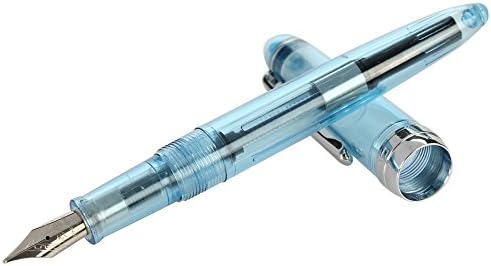 Futemo New Jinhao 992 Spiral Fountain Pen Transparent Colourful Pen Office Fine Nib for Students Office School Stationery (D)