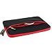 Evecase 11.6-Inch Neoprene Padded Slim Sleeve Case with Exterior Accessory Zipper Pocket for Laptop Notebook Chromebook Computer - Black with Red Trim