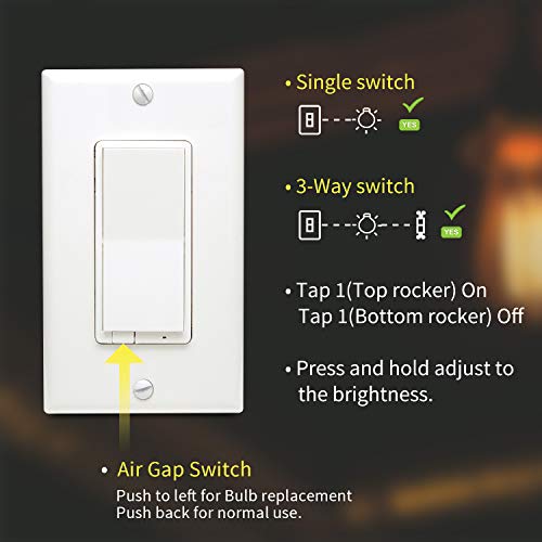 ZWave Dimmer Switch in Wall Light Switch, Neutral Required, Support 3
