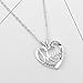 UEUC I LOVE YOU Mom Love Heart Necklace,925 Sterling Silver Rhinestone Necklace for Mom,Best Mom Necklace Gift for Mother
