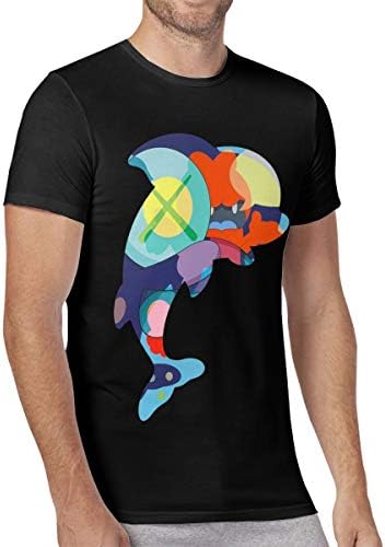 KAWS Dolphin T Shirt Short Sleeve Sports Shirt Gym Tees for Men