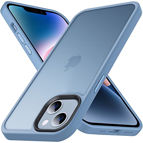 Anqrp Designed for iPhone 14 Plus Case, [Military Shockproof] Super Soft Silicone Slim Translucent Matte Protective Phone Cover, Compatible with iPhone 14 Plus 6.7, Light Blue