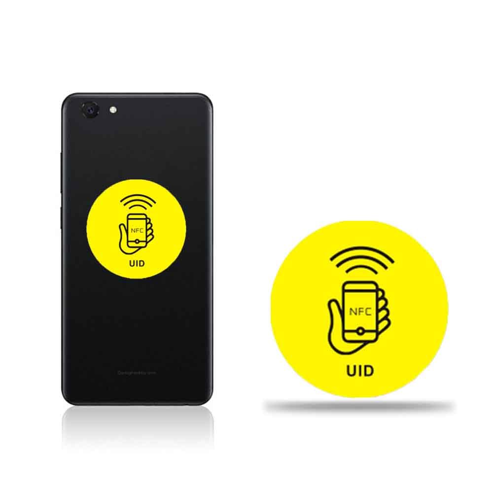 Photo 1 of 13.56 MHz UID Writable Rewritable Clone IC Smart Keychain, RFID Blank Sticker for Access Control Key Sticker Rewritable Compatible with MIFARE Classic 1K (2 PCS)