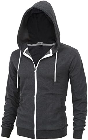 "DELIGHT" Men's Fashion Fit Full-zip HOODIE with Inner Cell Phone Pocket