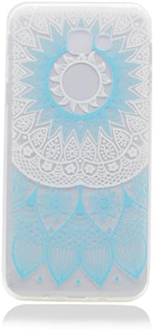 Galaxy J5 Prime Case, OUJD Samsung Galaxy J5 Prime Case Thin Gel TPU Soft Bumper [Drop Protection] Transparent Plastic Rubber Silicone Skin Cover Painting Design Cover For Galaxy J5 Prime Anti-crash shell Blue Mandala
