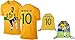 Neymar Jersey Style T-shirt Kids Neymar Jr Jersey Brazil T-shirt Gift Set Youth Sizes ✓ Premium Quality ✓ ✓ Soccer Backpack Gift Packaging (YL 10-13 Years Old, Neymar)