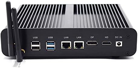 Baieyu® Fanless mini desktop computer, 7th Generation Intel Core i7-7560U Processors.8GB RAM 256GB SSD,2*LAN,HDMI,DP,1*SD CARD,4*USB 3.0,4*USB 2.0,Windows 10 Pro/Linux