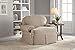 Serta | Relaxed Fit Durable Cotton Twill Canvas Furniture Slipcover, Reversible Fabric (T-Chair, Taupe/Ivory)