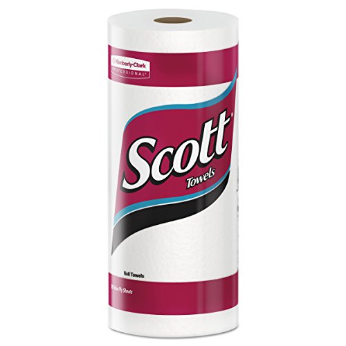 Scott Kitchen Paper Towels (13608) with Fast-Drying Absorbency Pockets, Perforated Standard Paper Towel Rolls, 96 Sheets / Roll, 15 Rolls / Case