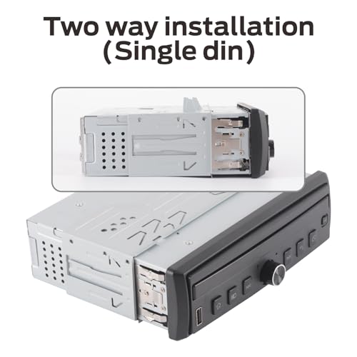 Single Din Car Stereo with Retractable Display, Wireless CarPlay and Android Auto, Touch Screen with Folding Display, OEM Level Sound Quality, Bluetooth, FM RDS
