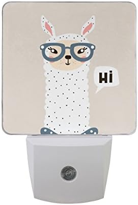 JOYPRINT Led Night Light Cute Animal Lama Alpaca, Auto Senor Dusk to Dawn Night Light Plug in for Kids Baby Girls Boys Adults Room