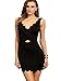 SheIn Women's V-Neck Sleeveless Hollow Backless Bodycon Dress Medium Black