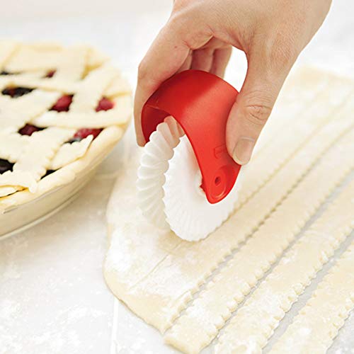 Pastry Wheel Cutter, Beautiful Lattice Pie Crust or Ravioli Pasta,Pizza Pastry Lattice Cutter Pastry Pie Decoration Cutter Plastic Wheel Roller, Easy to Use, Easy to Clean Dough Tools (A&B) - Thumbnail 4