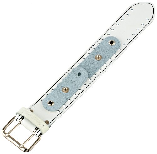 Nemesis WSTH 38-mm Leather Cuff Band Stitch Medium White 18-20mm Lug Lug Watch Strap