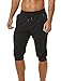 Ouber Men's 3/4 Joggers Pants Slim Fit Training Workout Gym Shorts with Zipper Pocket