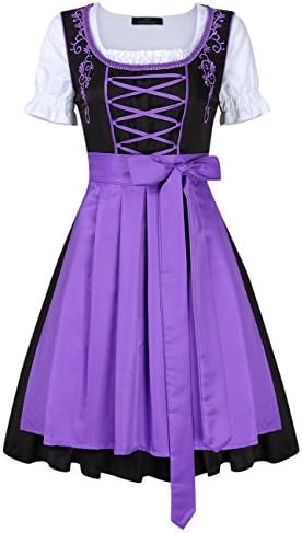 YiDing Women Classic Dirndl Dress 3 Pieces German Traditional Oktoberfest Costumes Lady Girls Fancy Party Dress