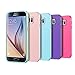 Galaxy S6 Case, 5 Pcs Ace Teah™ Premium Slim Fit Shock Proof Flexible TPU Protective cover [ Non - Slip ] Bumper Case for Samsung Galaxy S6 - Pink, Plum, Sky Blue, Green, Deep Purple