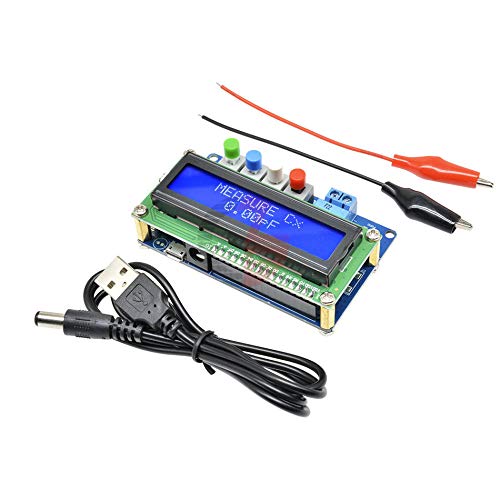 1602 LCD Digital L/C Meter Inductance Capacitance Tester Autoranging LC100-A Inductor Capacitor Meter with Alligator Test Clip