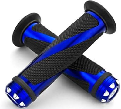 TOUYOUIOPNG Fashionable Design 1 Pair Rubber Motorcycle Handlebar Set Modified Motorcycle Accessories(Blue)