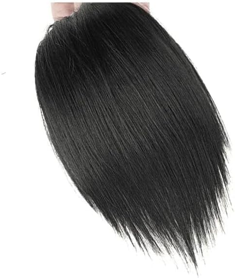Black 20cm Invisible Human Hair Toppers For Women Seamless Clip In Hair Extension Hair Piece Short Fake Fringe Hair Lining of Hairs Top Hairpieces, Hair Extensions Accessories
