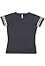 LAT Ladies Fine Jersey Short Sleeve Football Tee (3537) Vintage Navy/Blended White, L