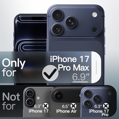 JETech Magnetic Case for iPhone 17 Pro Max 6.9-Inch Compatible with MagSafe, Translucent Matte Back Slim Minimalist Shockproof Phone Cover (Black)