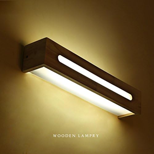 Denuo En Nordic LED Solid Wood Wall Lamp Stairs Aisle Bathroom Mirror Front Lamp Bedroom Bedside Lamp Wall Japanese Lamps ( Color : Warm White 55cm )