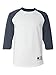Champion Men's Raglan Baseball T-Shirt, White/Navy, Medium