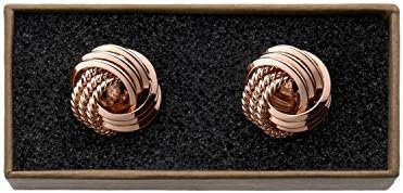 Men's Cufflinks - "Unique Knots" in Box (1 Pair - Rose-Gold)
