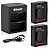 Smatree Power Rechargeable Battery (2-Pack) and Rapid Dual Charger W/USB Cable for GoPro Hero3+ / Hero 3 camera
