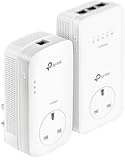 TP-Link TL-WPA8630PKIT V2 Dual Band Gigabit Passthrough AC1350 Powerline Adapter, Range Extender, Wi-Fi Extender, Wi-Fi Booster, Data Transfer Speed Up to 1300 Mbps, No Configuration Required