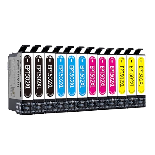 Cartridgeify 502 XL Compatible with Epson 502 502XL Multipack Ink Cartridges (12 Packs), for Expression Home XP-5100 XP-5105 XP-5150 XP-5155, Workforce WF-2860 WF-2865 WF-2880 WF-2885 DWF