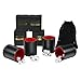 SMONET Traditional Professional PU Leather Dice Cup Set with 5 Poker Dices and Cotton Canvas Storage Bag for Party Bar KTV and Casino