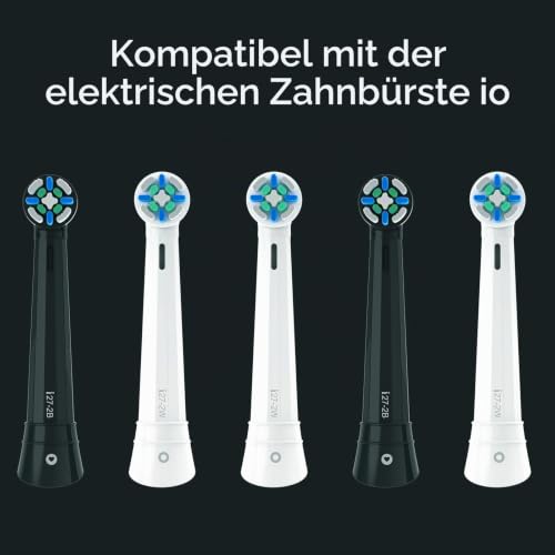 Pack of 8 IO Replacement Toothbrush Heads Compatible with Oral B IO 2/3N/3/4/5/6/7/8/9/10 Series Toothbrush Electric IO Toothbrush Attachments Compatible with Oral B IO for Good Cleaning (Black White)