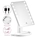 16 LED Makeup Mirror with USB Charging Touch Screen Dimming Cosmetic Mirror 180 Degree Rotation Adjustable Stand Cosmetic Desk and Table-top