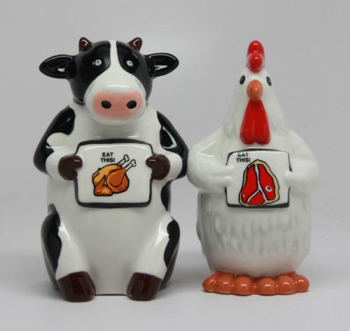 1 X Eat Chicken Eat Beef - Salt and Pepper Shakers - //coolthings.us