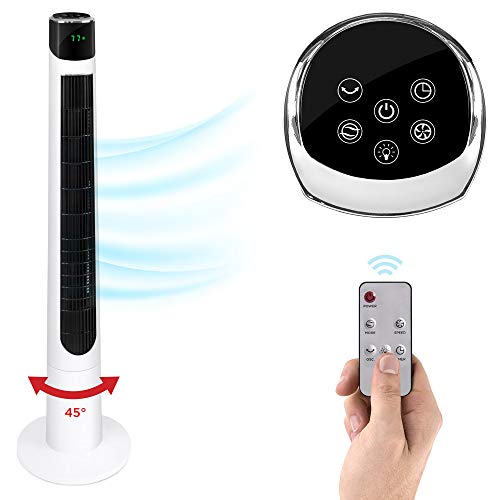Best Choice Products Quiet Oscillating Tower Fan 47in For Home Living Room Bedroom W 3 Adjustable Wind Speeds 3 Air Settings Remote Control