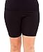 Black Woman Plus Size Cotton Spandex Mid Thigh Shorts, XXXL