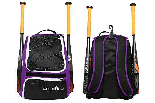 Athletico-Baseball-Bat-Bag-Backpack-for-Baseball-T-Ball-Softball-Equipment-Gear-for-Youth-and-Adults-Holds-Bat-Helmet-Glove-Shoes-Shoe-Compartment-Fence-Hook