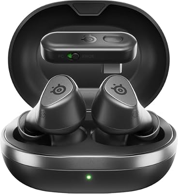 Arctis GameBud pour Xbox - Écouteurs gaming sans fil - 2,4GHz + BT 5.3 - ANC/Transparence - Résistance à l’eau IP55 - Batterie de 40 H - Recharge sans fil - Xbox, PS5, PC, Switch 2 -Noir