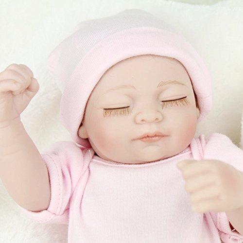Joykit Reborn Doll, 11 inch Mini Doll Reborn Full Silicone Reborn Baby Doll Girls Toys Lifelike Doll Pink Christmas Gift for Children