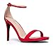 J. Adams Aria, Ankle Strap High Heel Sandal - Red Vegan Suede - 5.5