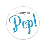 40-Ready To Pop Labels, Baby Shower About To Pop Stickers-Choose your color (#368) (Blue)