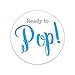 40-Ready To Pop Labels, Baby Shower About To Pop Stickers-Choose your color (#368) (Blue)