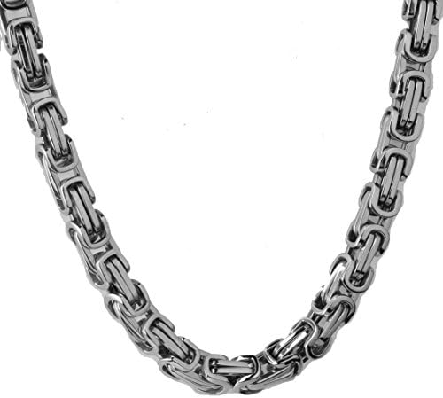 FANS JEWELRY 4/6/8mm Fashion Mens Chain Boys Stainless Steel Byzantine Box Chain Necklace Bracelet 7"-40"