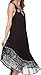 Sakkas 15009 - Alexis Embroidered Long Sleeveless Floral Caftan Dress/Cover up - Navy - OS