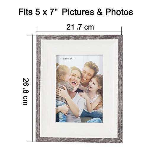 HELA Cornice portafoto in Vetro ad Alta Definizione, Confezione da 3 5x7\'\' Bordo Grigio.