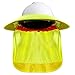 Hard Hat Neck Sun Shade With Visor - Reflective Stripe - High Visibility and Elastic for Safety Hard Hat Helmets One Size Fits All - Yellow