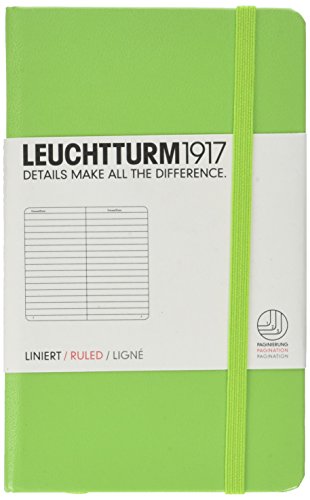 Leuchtturm 1917 Hardcover Pocket Size Notebook - Lined Sheets - Lime Green Color